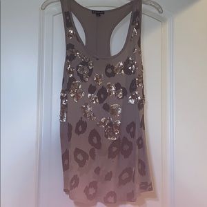 Cheetah print tank with sequins